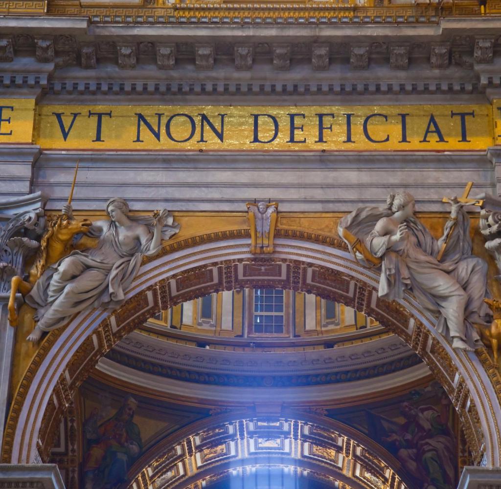 Architectural details of St Peter's Basilica in Rome, Itlay