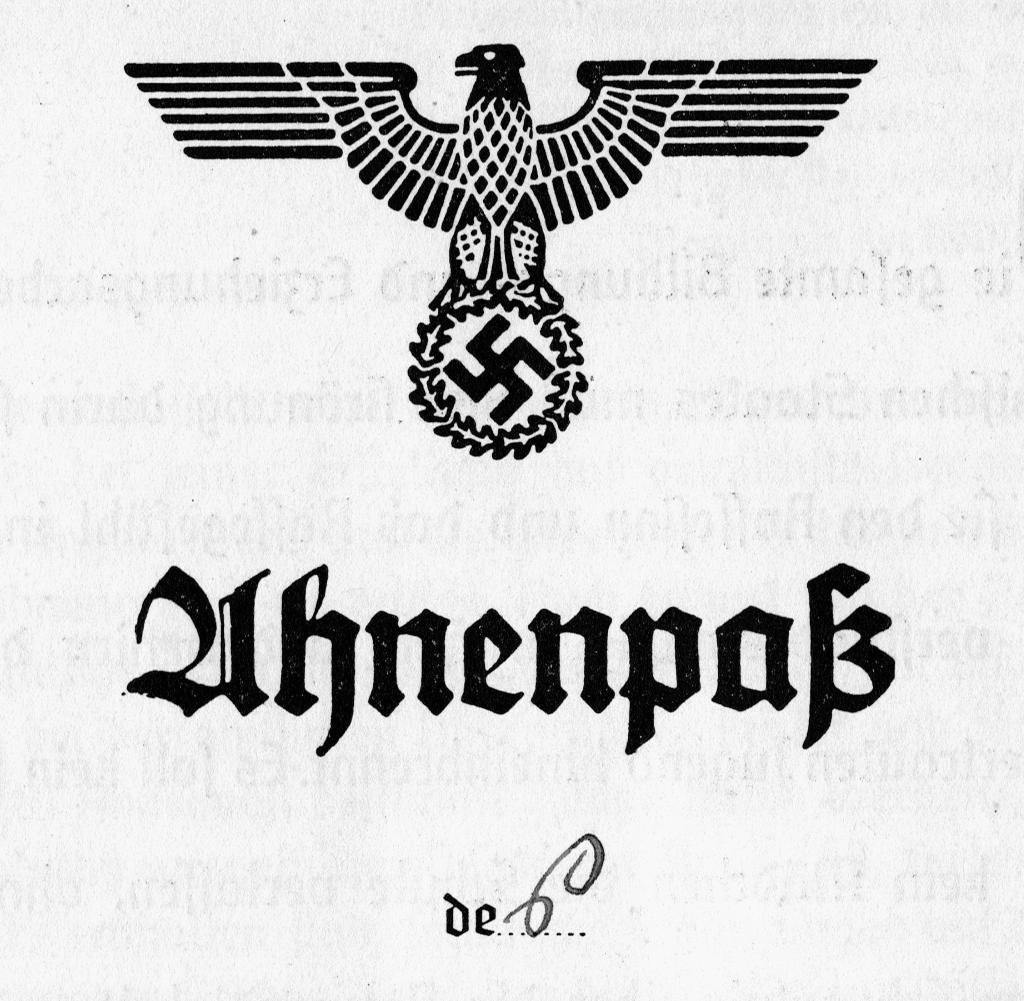 Ein Ahnenpass (nicht der der Familie des Autors) aus dem Jahr 1940