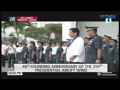 President Rodrigo Duterte graces 48th Anniversary of the 250th Presidential Airlift Wing 9/13/2016