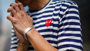 You can't got wrong with a Comme des Garcons striped T-shirt. 