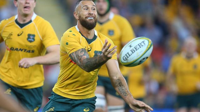 Marquee match: Quade Cooper played just about his best game as a Wallaby number 10 in Brisbane last weekend. 