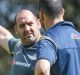 right Head Coach Michael Cheika and Wallabies forwards scrum coach Mario Ledesma . Photography Brendan Esposito ...