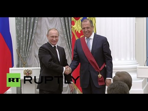 Russia: Putin presents Lavrov with 'Order for Merit to the Fatherland'