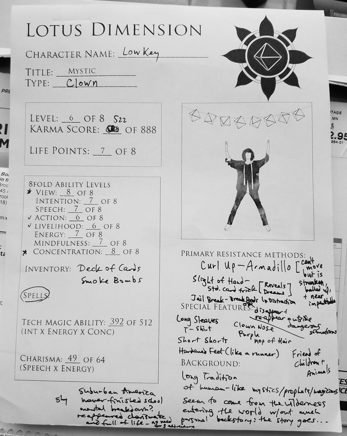 Lotus Dimension Character Sheet