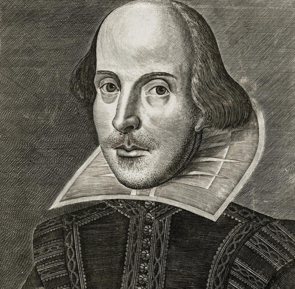 Portrait of William Shakespeare from the title page of the First Folio of Shakespeare's plays; copper engraving by Martin Droeshout, 1623. One of the earliest portraits of Shakespeare. (Photo by GraphicaArtis/Getty Images) Getty ImagesGetty Images