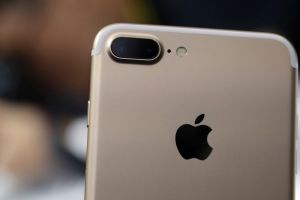 The dual camera feature on an iPhone 7 Plus is shown during an event to announce new Apple products on Wednesday, Sept. ...