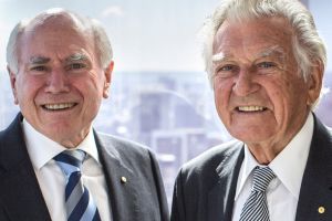 Former prime minister Bob Hawke (right) is on the guest list of Howard on Menzies: Building Modern Australia.