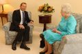 Her Majesty The Queen receives Tony Abbott at Government House in 2011.