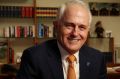 Prime Minister Malcolm Turnbull in the Prime Minister's suite at Parliament House in Canberra on the anniversary of ...
