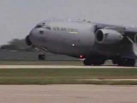 C-17 Short Field Landing - Thrust Reverser Demo