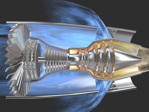 3D Triebwerk mit Schubumkehr Jet Engine Thrust Reverser