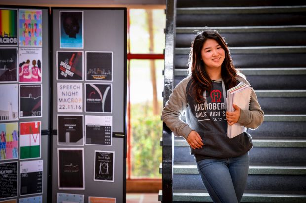 Marine Chu, year 12 student at the Mac. Robertson Girls High School. 14 September 2016. The Age NEWS. Photo: Eddie Jim.