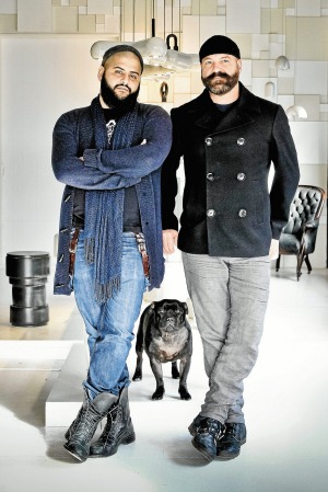 Anthony Raymond, Gregory Bonasera, and cherished pooch, of Porcelain Bear.