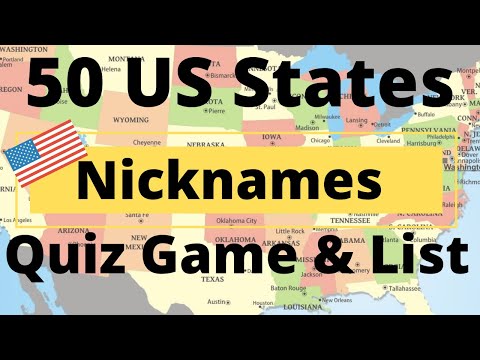 50 US State Nicknames Quiz Game & List