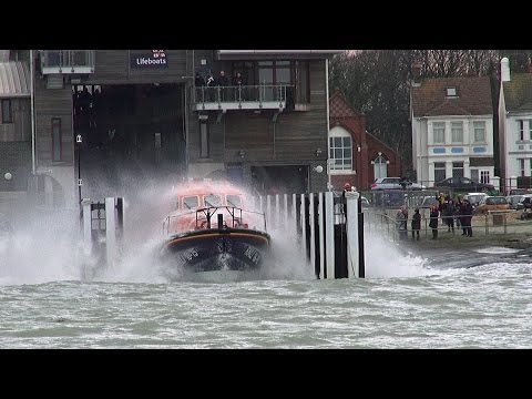 RNLI Shoreham, Tamar Class Lifeboat Launch.