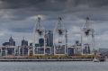 A view of the Port of Melbourne from Williamstown.