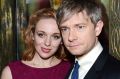 File image of Abbington with husband and co-star Martin Freeman.