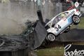 Mad Max scene: James Golding hits the tyre wall at 149km/h to force the first red flag and restart in Sandown history.