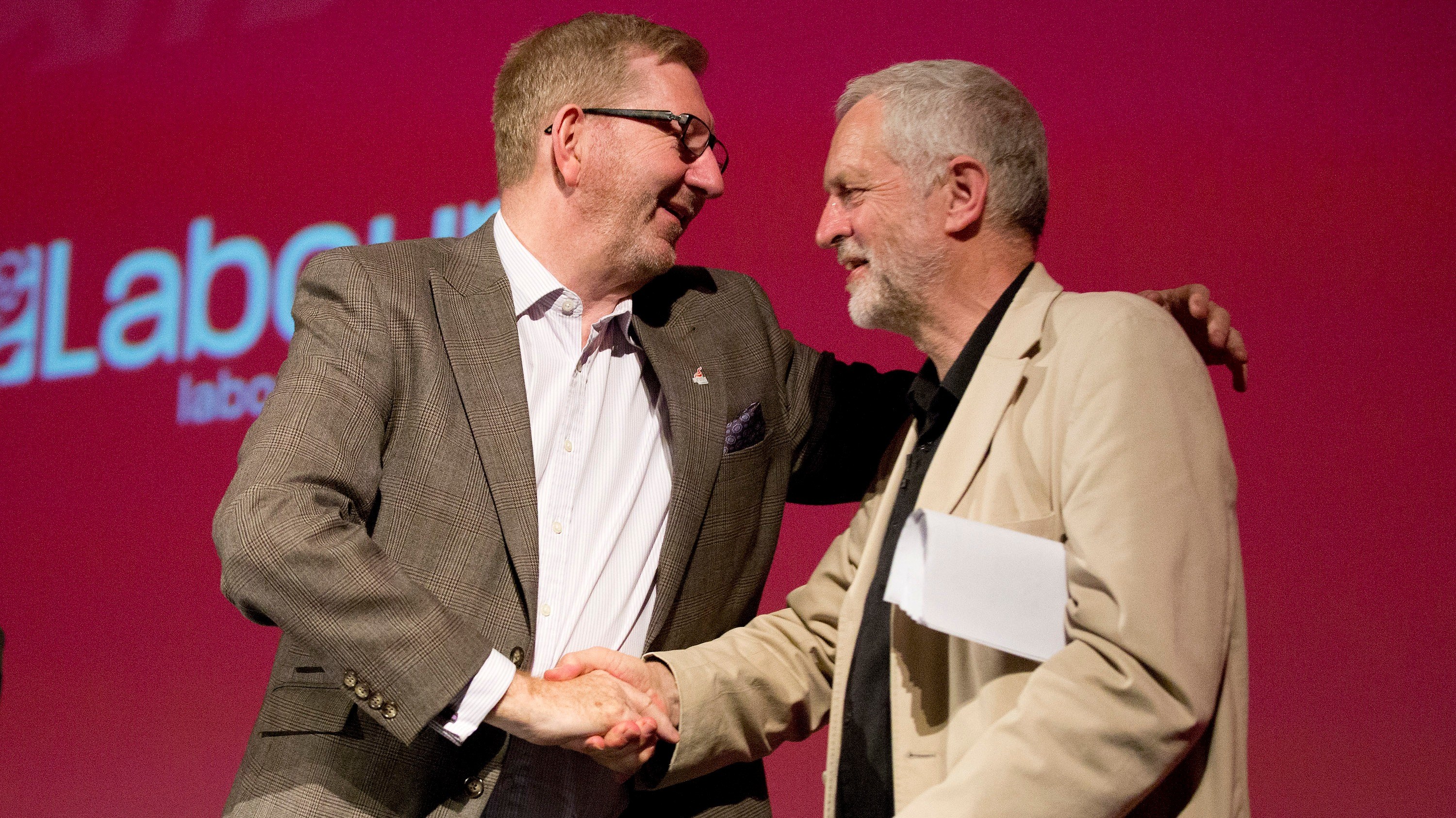 Image result for picture Jeremy Corbyn Len McCluskey