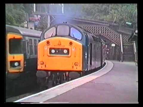 class 40 152 thrashes out of New Mills 25/06/83 on the Yarmouth