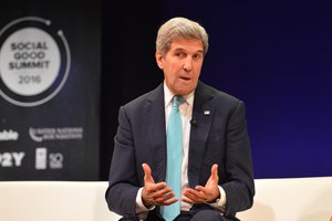 U.S. Secretary of State John Kerry attends the UN Foundation Social Good Summit in New York City, New York on September 18, 2016.