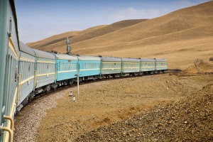 Trans Mongoian railway: Approaching Ulan Baator.