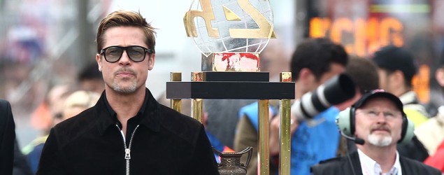 Brad Pitt at the Le Mans 24-hours race on June 18, 2016. (Marc Piasecki/WireImage)