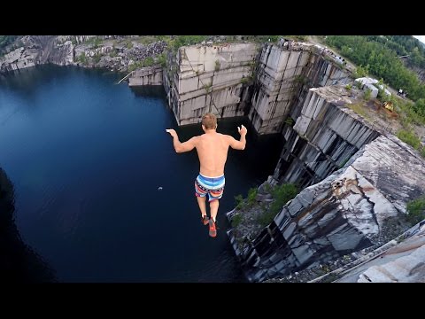 Cliff Jumping in Vermont 110 feet