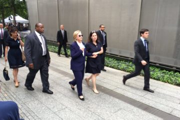 Hillary Clinton leaves 9/11 memorial after feeling ill. Photo by Zdenek Gazda (zgazda66) on Twitter.