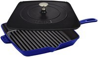 Staub   Cast Iron Square Grill Pan & Press Set - Dark B...