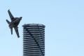 Brisbane shook as two F/A-18F Super Hornets flew low over the city on Friday.