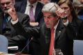 US Secretary of State John Kerry speaks during a Security Council meeting on Wednesday.