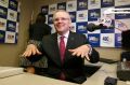 Federal Treasurer Scott Morrison shows off some of the moves he learned while apprenticed to Darth Sidious. 