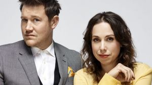 Eddie Perfect and Alison Bell in <i>The Beast</i>.