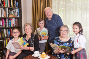 Pupils from Epping North Public School with residents from Estia Health's 'The Poplars'.