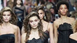 Models walks the runway at the Top Shop Unique show during London Fashion Week Spring/Summer collections 2016/2017 on ...