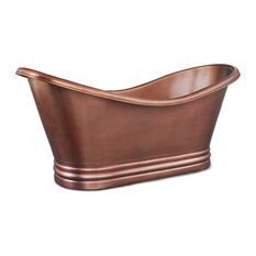 Sinkology - Freestanding Double Slipper Bathtub, Solid Copper - Bathtubs