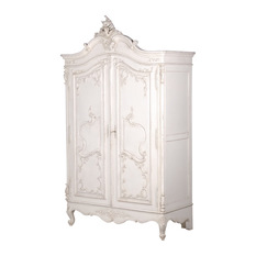 Delphine Distressed Shabby Chic Armoire - Wardrobes and Armoires