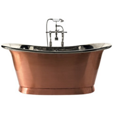 Brushed Copper with Polished Nickel Inner Bath - Baths