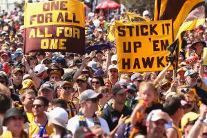 Hawthorn fans were out in force for Friday's grand final parade.