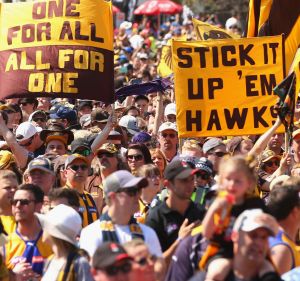 Hawthorn fans were out in force for Friday's grand final parade.