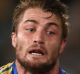 SYDNEY, AUSTRALIA - MAY 23: Kieran Foran of the Eels makes a break during the round 11 NRL match between the Parramatta ...