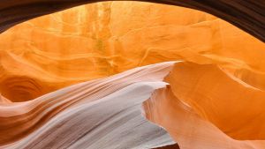 A photo taken whilst walking through lower antelope canyon, in the US. An unbelievably stunning canyon, light bounces ...