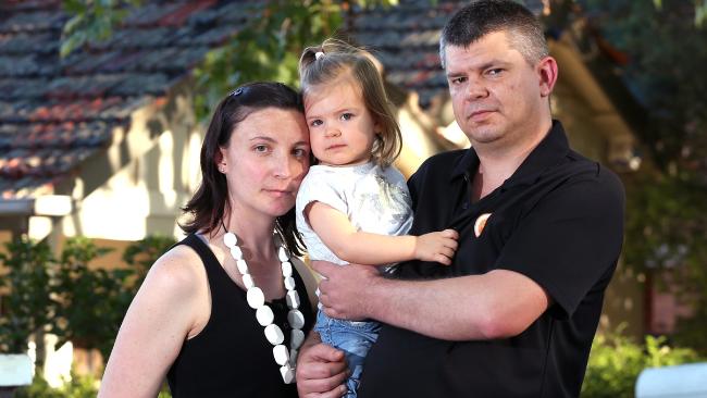 Westpac customers Simon and Chantelle Bond, with daughter Amelia, will feel the rate rise pinch.