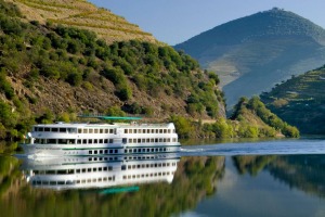 The Douro river between Regua and Pinhao, the Alto Douro district, Portugal.