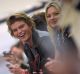 LONDON, ENGLAND - JUNE 13:  (L-R) Jordan Barrett and Kate Moss attend the Coach 1941 Spring Summer 2017 Men's Show on ...