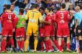 The half-time melee during the match between Melbourne City and Adelaide United that led to Harry Novillo's show-cause ...