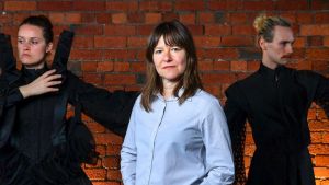 Choreographer Lucy Guerin with dancers in The Dark Chorus.