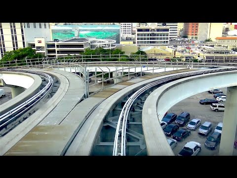 ⁴ᴷ Miami Metromover Brickell Line Footage - Financial District-Bayfront Park