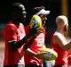 Still in contention: Aliir Aliir completes a drill at the Sydney Cricket Ground but did not join the main training group.